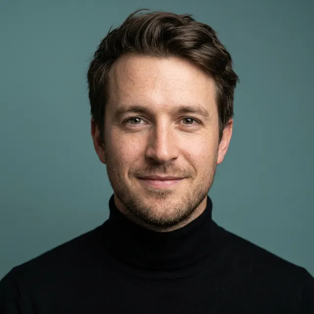 Creative headshot of the same AI-generated example person