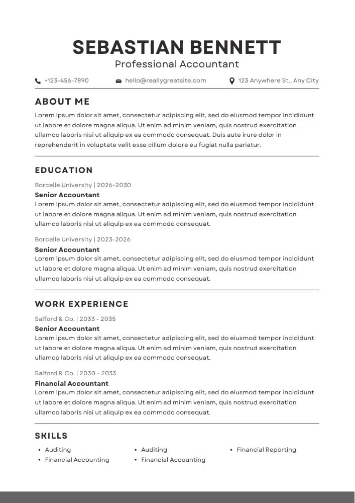Classic ATS resume template